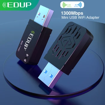 EDUP 2,4 G 5G 1300 Мбит/с Usb Беспроводная Сетевая карта Двухдиапазонный Wi-Fi Usb 3,0 Mini USB WiFi Адаптер Беспроводной для Настольного ПК Ноутбука