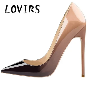 LOVIRS/ Женские туфли-лодочки на шпильке, Классические туфли-лодочки с закрытым носком на высоком каблуке 12 см, Неглубокое свадебное платье, офисная обувь для вечеринки