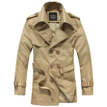 Весна-Осень-Зима, Высококачественный Модный Мужской Длинный тренч, приталенное пальто для мужчин, 2 цвета, M ~ 5XL