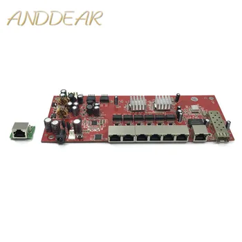 Промышленный модуль коммутатора 9-портовый гигабитный SFP модуль коммутатора поддержка AF / AT wifi моста наружный сетевой коммутатор cpe 1000 Мбит/с