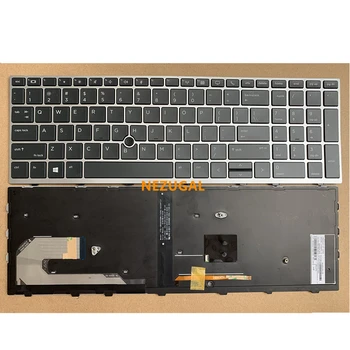 Сменная Клавиатура с подсветкой в США для Ноутбука HP EliteBook 850 G5 755 G5 850 G6 ZBook 15u G5 Серебристая Рамка с подсветкой
